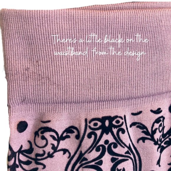 𝅺black Flocked Light Purple Lined Leggings - Picture 6 of 7